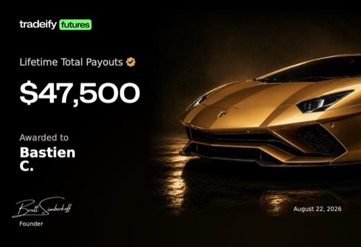 Tradeify, 47 500 $ de payouts cumulés